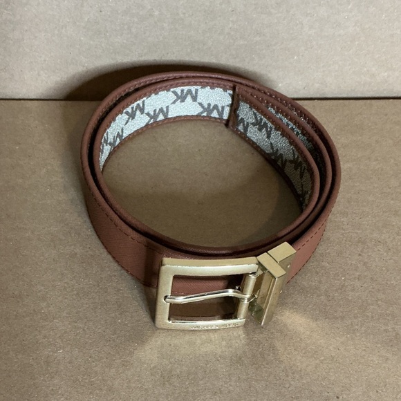 Michael Kors Tan and Gold Men's Belt double face size 39 - Picture 7 of 7